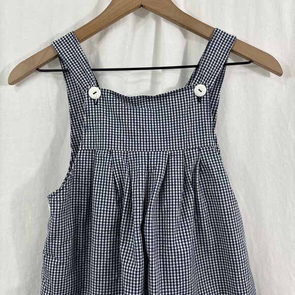 Toddler Kids Blue Gingham Print Overalls Jumper Handmade Size 4T Unisex - Picture 5 of 13